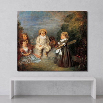 Età Felice! Età Dell’Oro Jean-Antoine Watteau jaw13 quadro stampato su tela