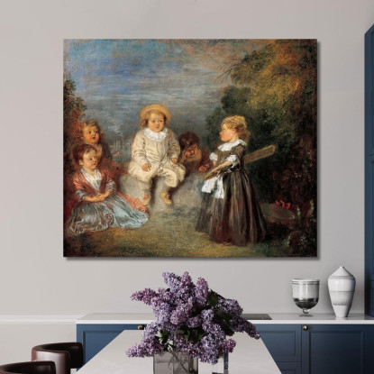 Età Felice! Età Dell’Oro Jean-Antoine Watteau jaw13 quadro stampato su tela