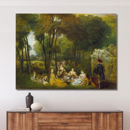 I Campi Elisi Jean-Antoine Watteau jaw18 quadro stampato su tela
