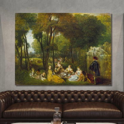 I Campi Elisi Jean-Antoine Watteau jaw18 quadro stampato su tela