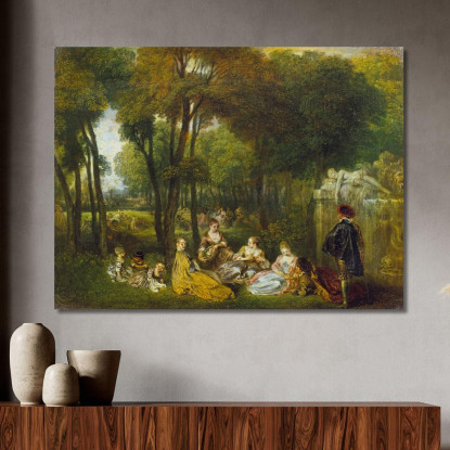 I Campi Elisi Jean-Antoine Watteau jaw18 quadro stampato su tela