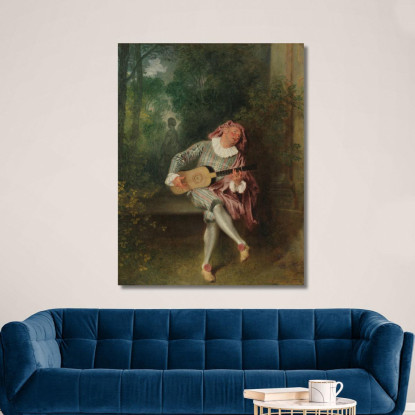 Mezzetin Jean-Antoine Watteau jaw23 quadro stampato su tela
