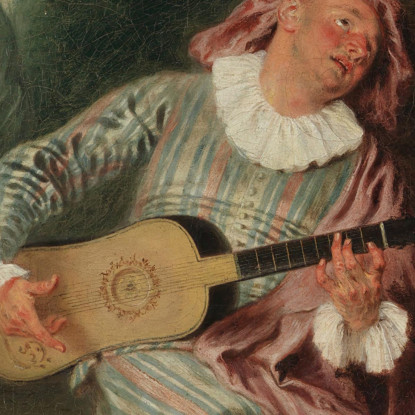 Mezzetin Jean-Antoine Watteau jaw23 quadro stampato su tela