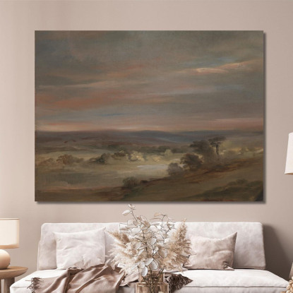 Una Vista Su Hampstead Heath Al Mattino Presto John Constable jcn10 quadro stampato su tela