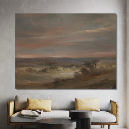 Una Vista Su Hampstead Heath Al Mattino Presto John Constable jcn10 quadro stampato su tela