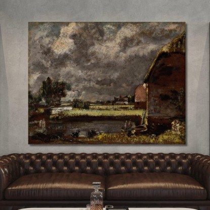Una Vista Sulle Rive Del Fiume Stour John Constable jcn11 quadro stampato su tela