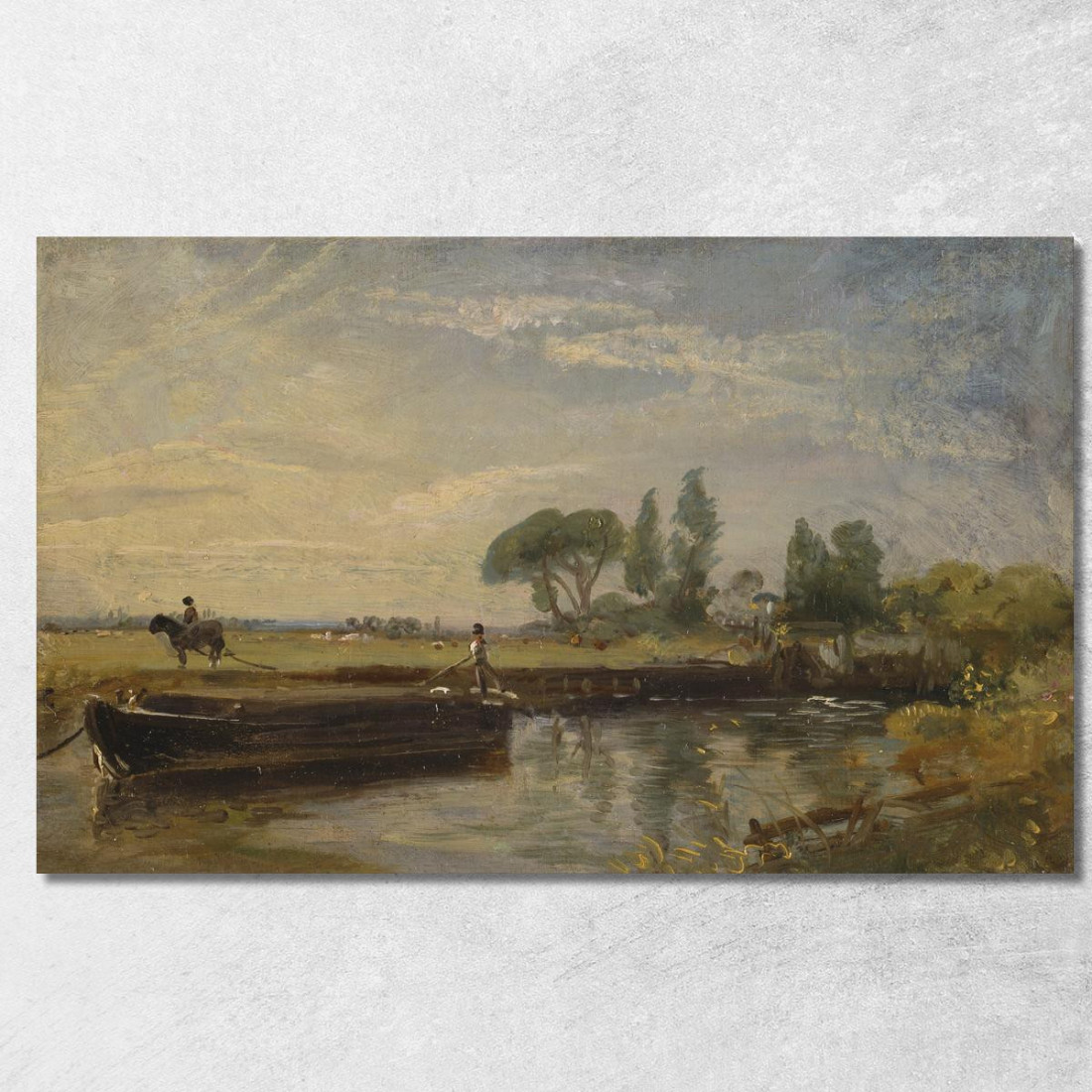 Chiatta Sotto La Chiusa Di Flatford John Constable jcn15 quadro stampato su tela