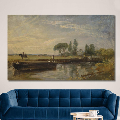 Chiatta Sotto La Chiusa Di Flatford John Constable jcn15 quadro stampato su tela