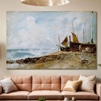 Scena Costiera Vicino A Brighton John Constable jcn27 quadro stampato su tela