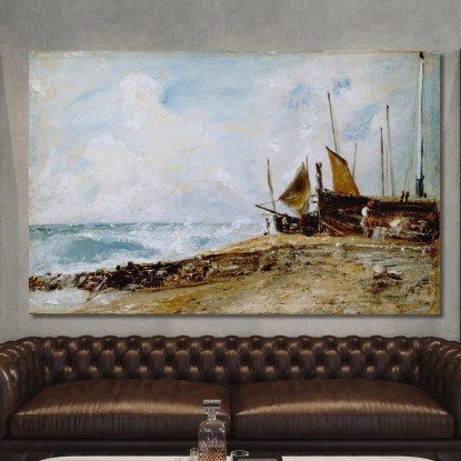 Scena Costiera Vicino A Brighton John Constable jcn27 quadro stampato su tela