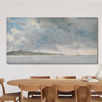 Scena Costiera Con Scogliere John Constable jcn28 quadro stampato su tela