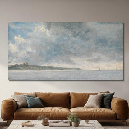Scena Costiera Con Scogliere John Constable jcn28 quadro stampato su tela