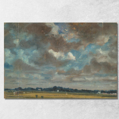 Paesaggio Esteso Con Nuvole Grigie John Constable jcn34 quadro stampato su tela