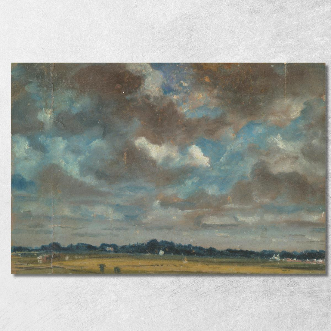 Paesaggio Esteso Con Nuvole Grigie John Constable jcn34 quadro stampato su tela