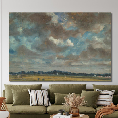 Paesaggio Esteso Con Nuvole Grigie John Constable jcn34 quadro stampato su tela