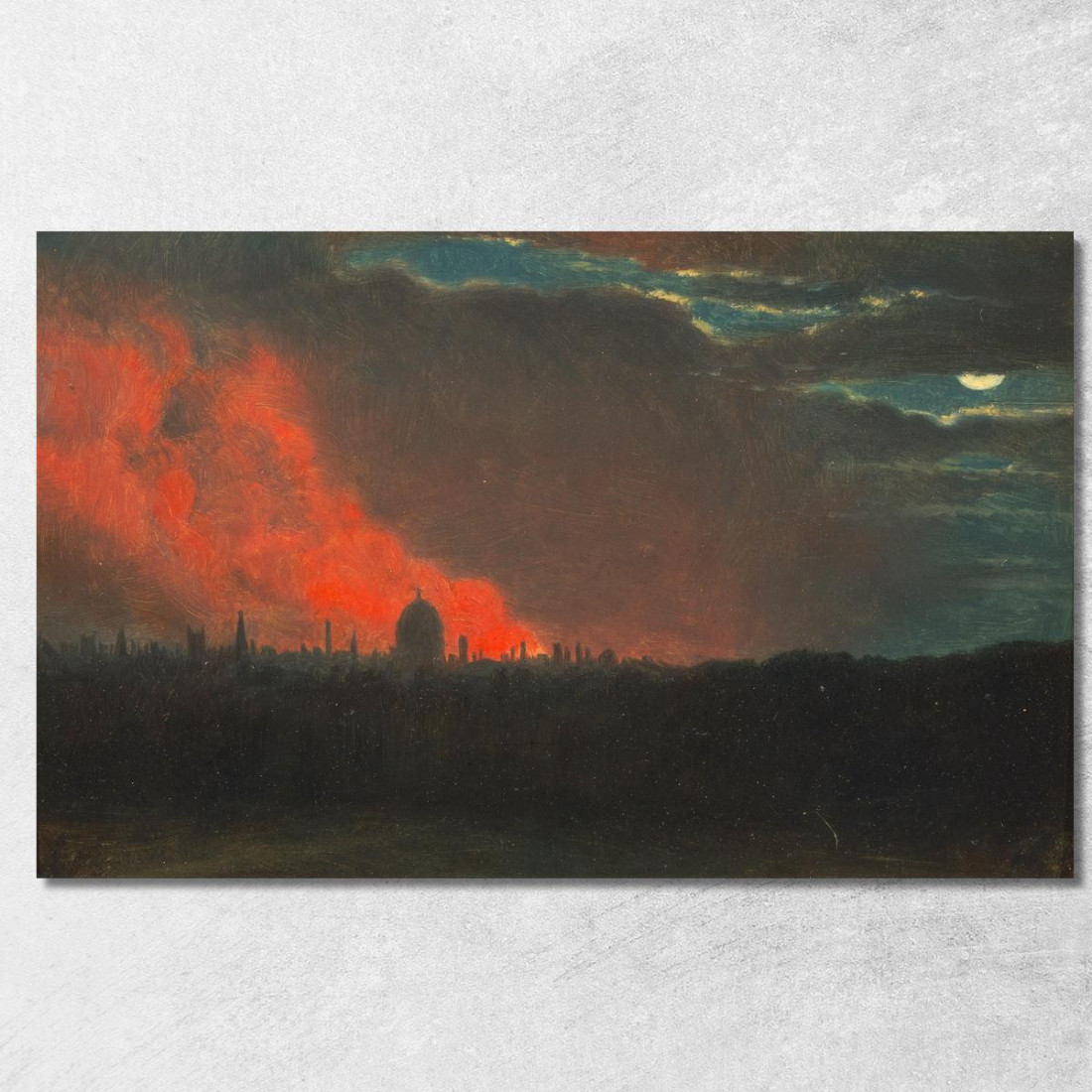 Incendio A Londra Visto Da Hampstead John Constable jcn36 quadro stampato su tela