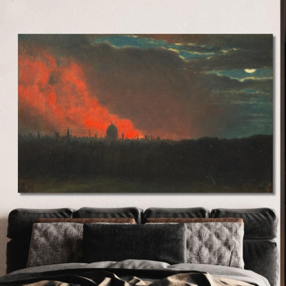 Incendio A Londra Visto Da Hampstead John Constable jcn36 quadro stampato su tela