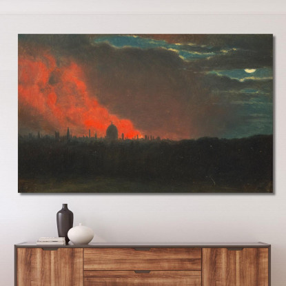 Incendio A Londra Visto Da Hampstead John Constable jcn36 quadro stampato su tela