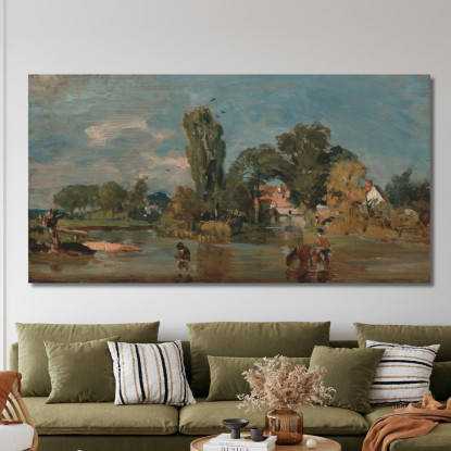 Mulino Di Flatford 2 John Constable jcn38 quadro stampato su tela