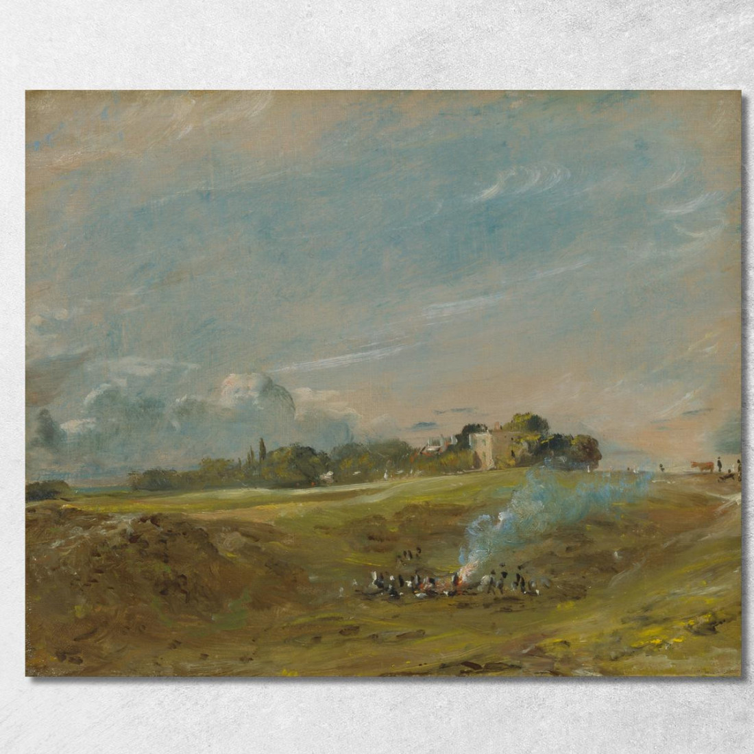 Hampstead Heath Con Un Falò John Constable jcn46 quadro stampato su tela