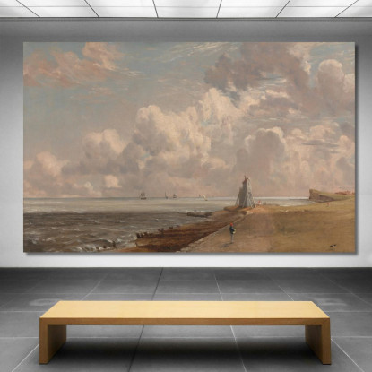 Harwich: Il Faro Basso E Beacon Hill John Constable jcn51 quadro stampato su tela