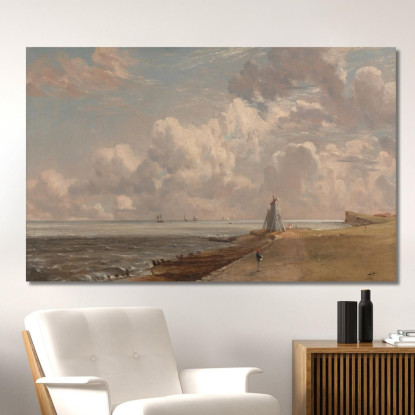 Harwich: Il Faro Basso E Beacon Hill John Constable jcn51 quadro stampato su tela