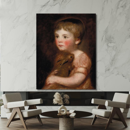 Miss Lewis Con Un Coniglio John Constable jcn60 quadro stampato su tela