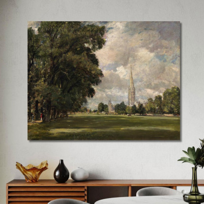 Cattedrale Di Salisbury Da Lower Marsh Close John Constable jcn69 quadro stampato su tela