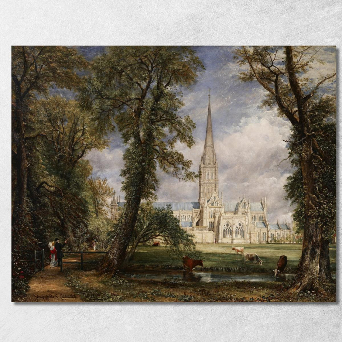 Cattedrale Di Salisbury Dal Giardino Del Vescovo John Constable jcn70 quadro stampato su tela