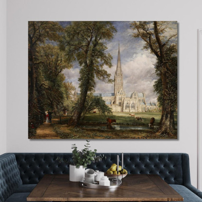Cattedrale Di Salisbury Dal Giardino Del Vescovo John Constable jcn70 quadro stampato su tela