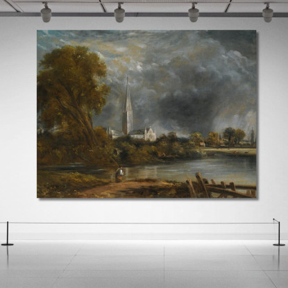 Cattedrale Di Salisbury Dai Prati (2) John Constable jcn72 quadro stampato su tela
