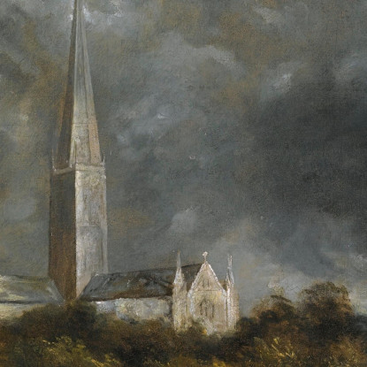 Cattedrale Di Salisbury Dai Prati (2) John Constable jcn72 quadro stampato su tela