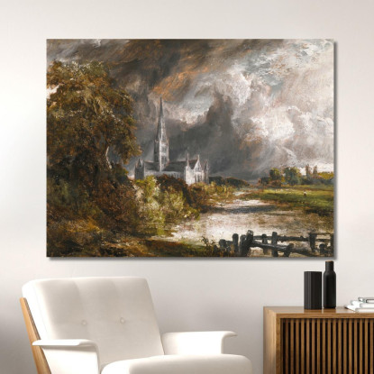 Cattedrale Di Salisbury Dai Prati John Constable jcn73 quadro stampato su tela
