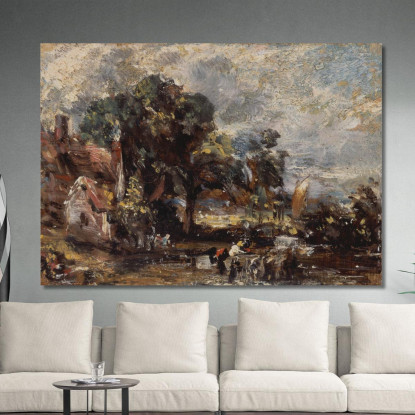 Schizzo Per "Il Carro Di Fieno" John Constable jcn75 quadro stampato su tela