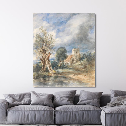 Chiesa Di Stoke Poges John Constable jcn79 quadro stampato su tela