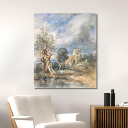Chiesa Di Stoke Poges John Constable jcn79 quadro stampato su tela