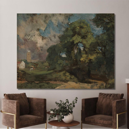 Stoke-By-Nayland John Constable jcn80 quadro stampato su tela