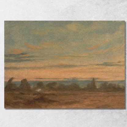 Paesaggio Estivo Al Tramonto John Constable jcn88 quadro stampato su tela