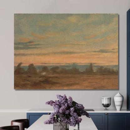 Paesaggio Estivo Al Tramonto John Constable jcn88 quadro stampato su tela