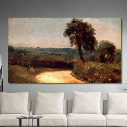 La Strada Da East Bergholt A Flatford John Constable jcn94 quadro stampato su tela