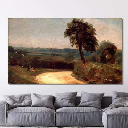 La Strada Da East Bergholt A Flatford John Constable jcn94 quadro stampato su tela