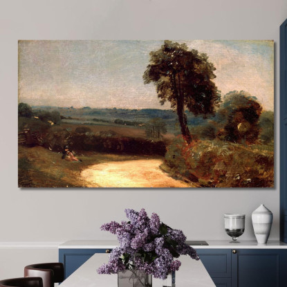 La Strada Da East Bergholt A Flatford John Constable jcn94 quadro stampato su tela
