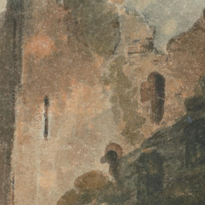 Una Torre Del Castello Di Caernarvon John Sell Cotman jsc1 quadro stampato su tela