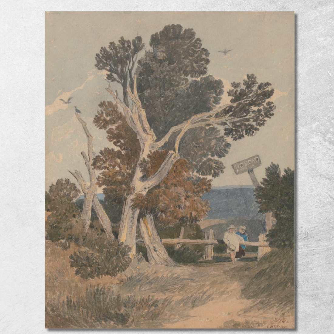 Un Gruppo Di Alberi Vicino A Una Recinzione John Sell Cotman jsc2 quadro stampato su tela