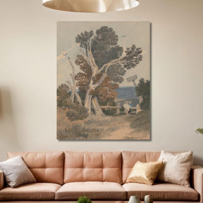 Un Gruppo Di Alberi Vicino A Una Recinzione John Sell Cotman jsc2 quadro stampato su tela