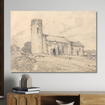 Chiesa Di Aylmerton Norfolk Vista Da Sud-Ovest John Sell Cotman jsc7 quadro stampato su tela