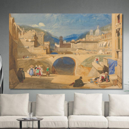 Ponte In Una Città Continentale John Sell Cotman jsc10 quadro stampato su tela