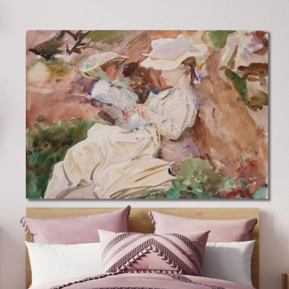 Simplon La Signora Barnard E Sua Figlia Dorothy John Singer Sargent jss274 quadro stampato su tela