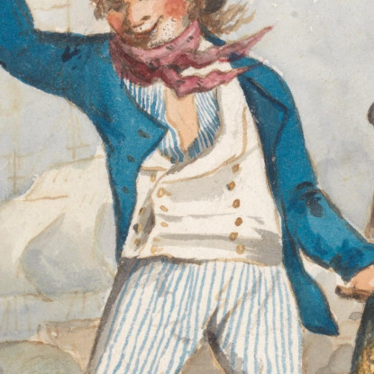 Caricatura Di Un Marinaio Una Di Un Set Di Tre John Sell Cotman jsc11 quadro stampato su tela
