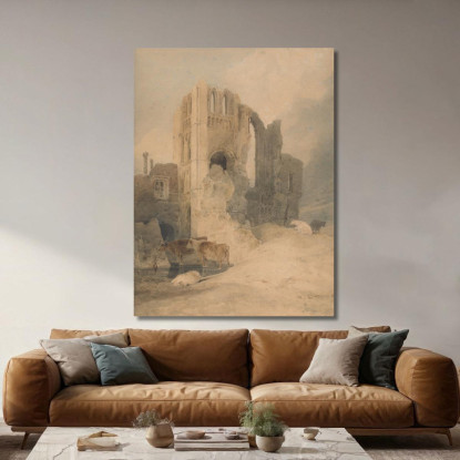 Priorato Di Castle Acre Norfolk John Sell Cotman jsc13 quadro stampato su tela